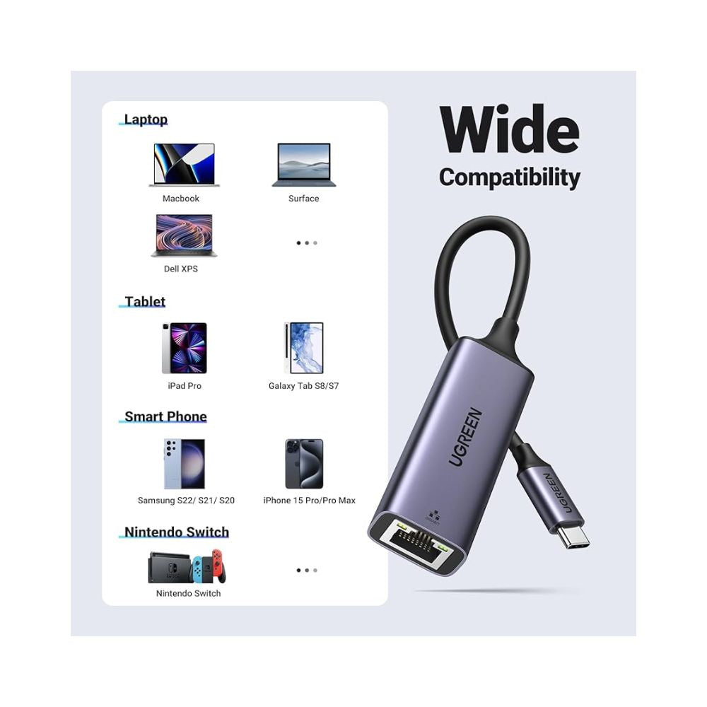 Ugreen 50737 USB Type-C to Ethernet 10/100/1000M Ugreen 50737 USB Type-C to Ethernet 10/100/1000M